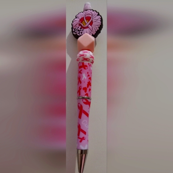 Other - Pink Cancer Awareness Beaded Ink Pen